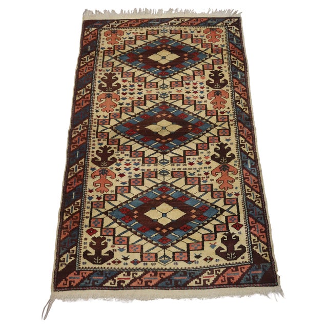 Vintage Turkish Yagcibedir Rug, 1950s For Sale