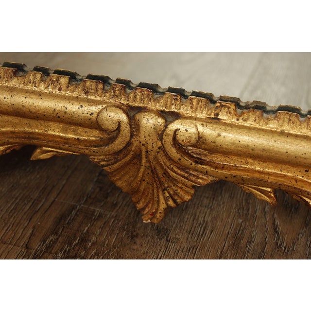 Vintage Italian Carved Giltwood Wall Mirror For Sale - Image 9 of 17