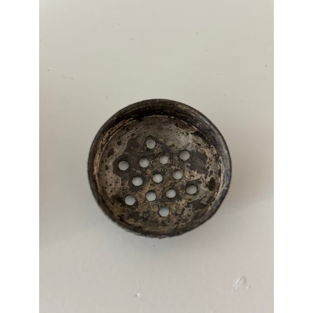 Metal Antique Mount Washington “Crown Milano” Glass Tomato Shaped Shaker With Original Pairpoint Lid-Great Uranium Glow! For Sale - Image 7 of 11