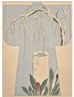 Matted 1927 Asian Japanese Kimono Fashion Design Woodblock