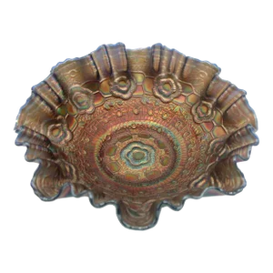 Antique Carnival Glass Amethyst Ruffled Bowl