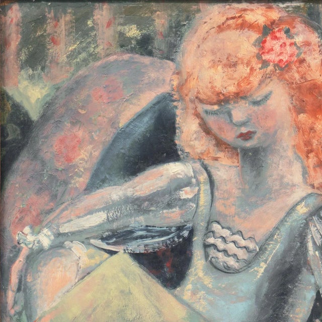 'Story Time' by Nura Ulreich, 1928, Paris, Salon D'Automne, New York, Art Students League, Corcoran, Pennsylvania Academy of Fine Arts, Art Deco For Sale - Image 4 of 12