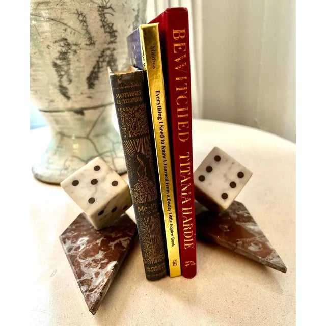 Marble Dice Bookends with Marble Bases - A Pair For Sale - Image 9 of 11