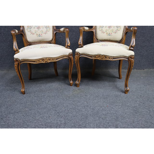 Pair of Chateau D’Ax Italian Carved Armchairs For Sale - Image 11 of 16