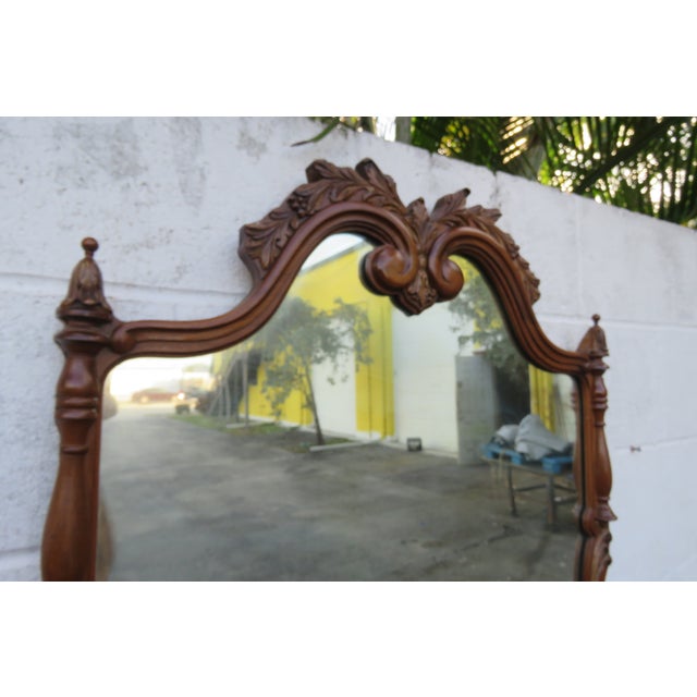 French Early 1900s Inlay Carved Dresser Bathroom Vanity and Mirror For Sale In Miami - Image 6 of 18
