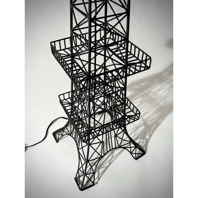 Boho Chic 1980s Eiffel Tower Style Metal Floor Lamp For Sale - Image 3 of 8