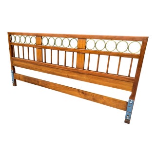 1980s Baker Mid Century King Size Headboard For Sale