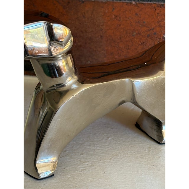 Silver Art Deco Style Polished Aluminum Dog Sculpture For Sale - Image 8 of 12