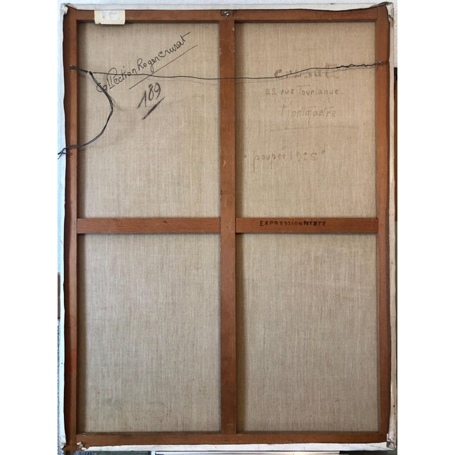 Roger Crusat, Large French Expressionist Oil Painting, Girl, Poupèe, the Doll, Ecole de Paris For Sale - Image 11 of 11