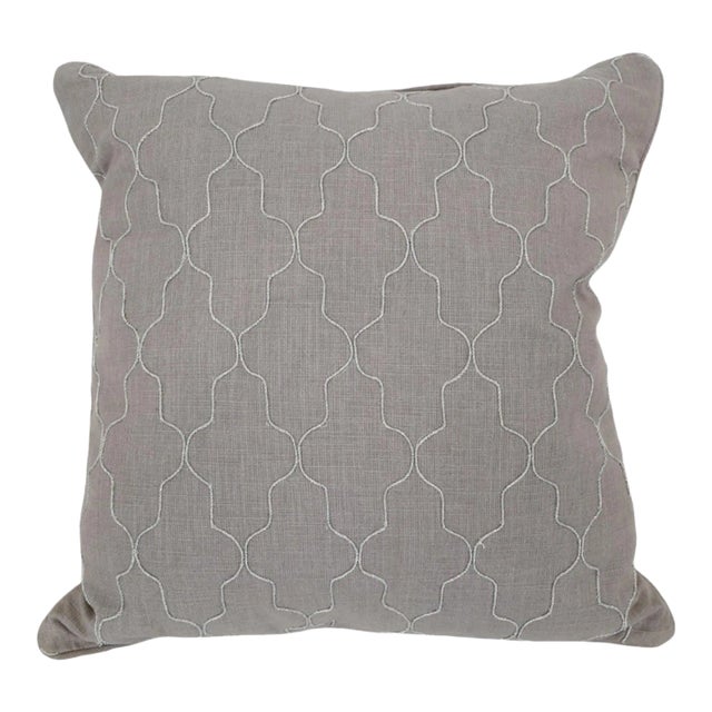 Grey & Silver Moorish Down Pillow For Sale