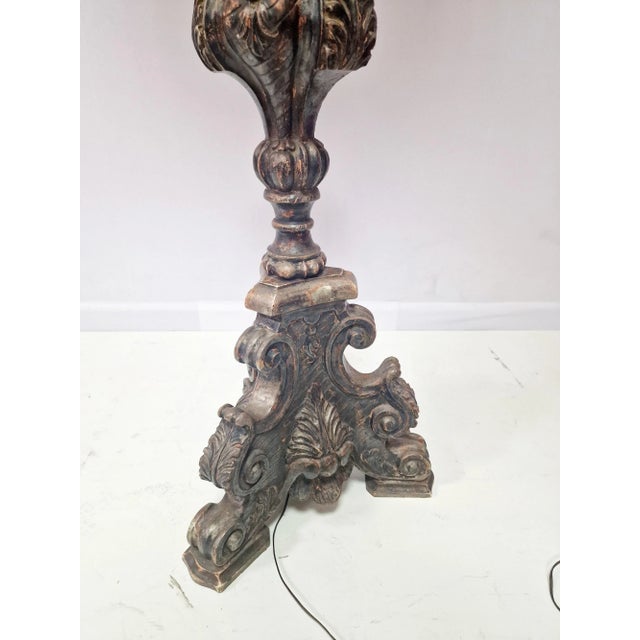 Wood Late 19th Century Floor Lamp, 1890s For Sale - Image 7 of 10