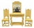 Vintage Gothic Renaissance Painted Hall Altar Console Table Chair Set - 4 Pc Set For Sale