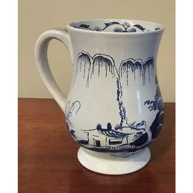 Chinoiserie Late 20th Century Oud Delft Holland Colonial Williamsburg Hand Painted Bell Shaped Mug For Sale - Image 3 of 8