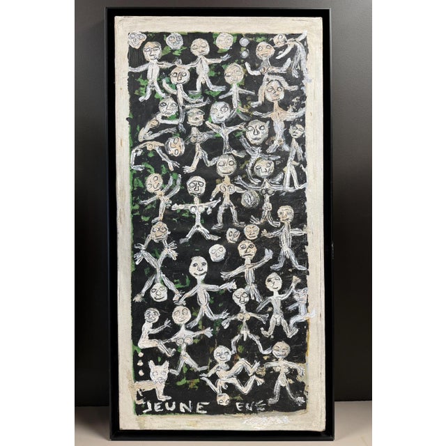 Jeune Eve, Art Brut, 1968, Oil and Sand on Canvas For Sale - Image 6 of 12