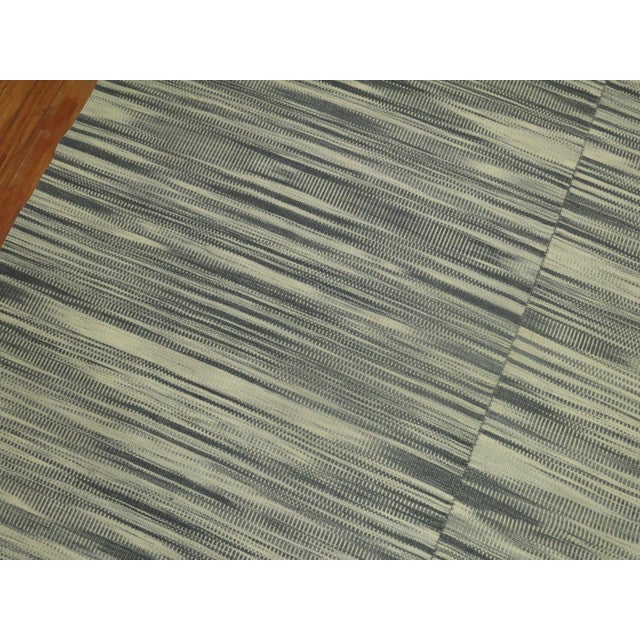 Gray Modernist Retro Deco Kilim For Sale - Image 16 of 18