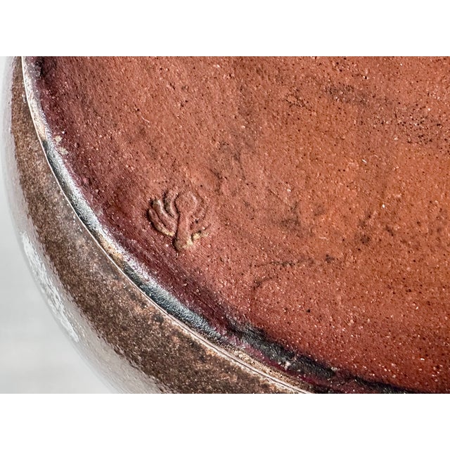 Hand-Thrown Ceramic Art Planter with Organic Line Rim Decoration by Helma Klett, Germany, 1970s For Sale - Image 11 of 15