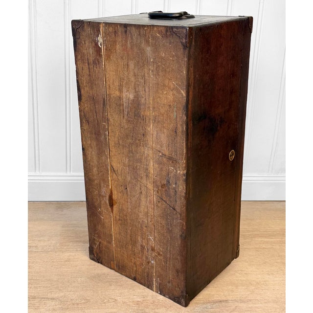 Antique Large Primitive Wood Machinist Chest Tool Box For Sale - Image 13 of 13