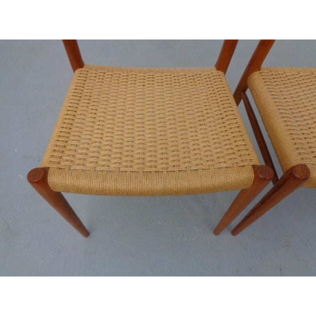 Model 75 Teak & Papercord Chairs by Niels Otto Møller for JL Møller, 1960s, Set of 4 For Sale - Image 16 of 18