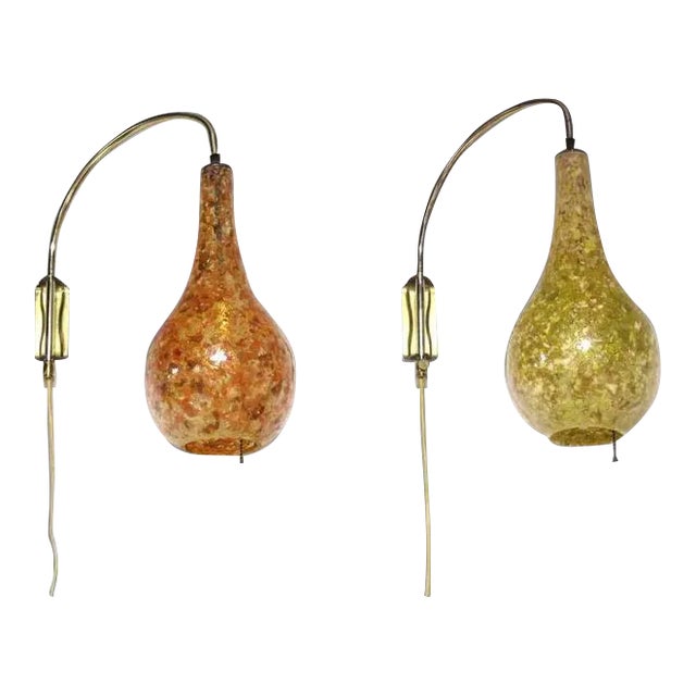 Mid-Century Modern Pear Shaped Sconces- a Pair For Sale