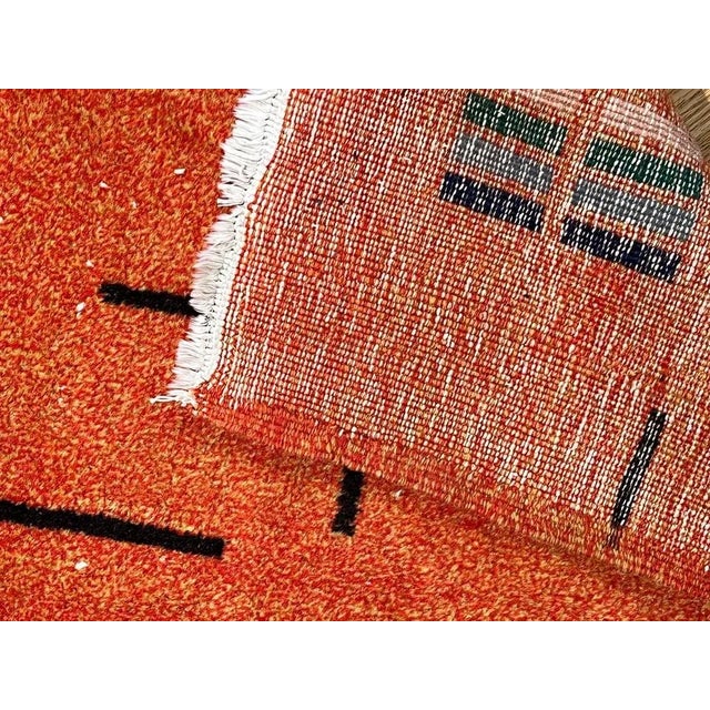 Orange-Colored Rug with Futurist Abstract Decorative Motifs by Zeki Muren, 1970s For Sale - Image 3 of 10