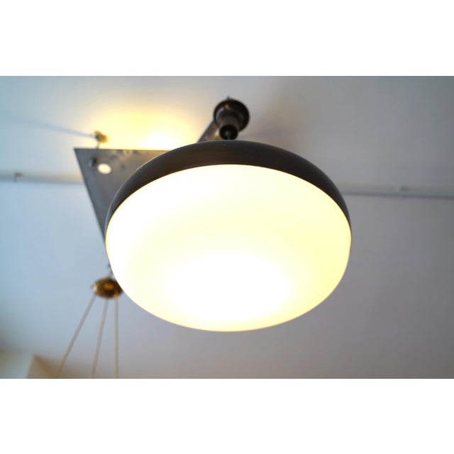 Textile Mid-Century Modern Italian UFO Pendant Lamp from Stilnovo, 1950s For Sale - Image 7 of 11