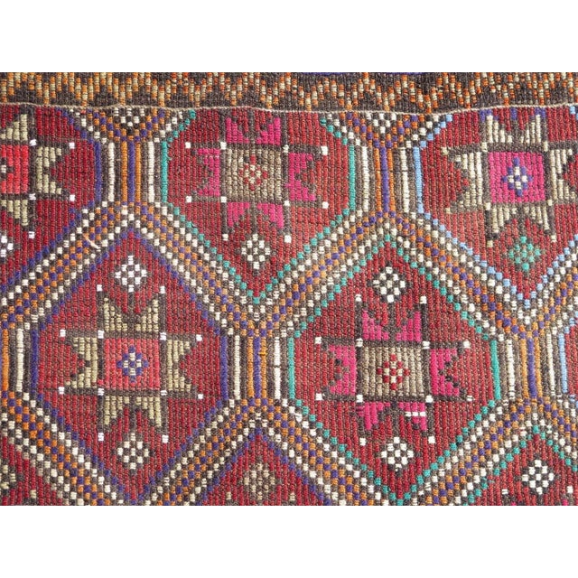 Brick Red Vintage Turkish Kilim Rug - 74x123" For Sale - Image 8 of 12
