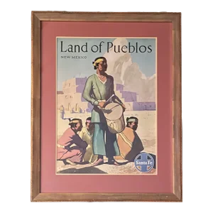1940s Original Land of Pueblos Poster