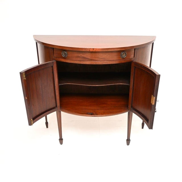 Antique Edwardian Bow Front Cabinet, 1900s For Sale - Image 3 of 12
