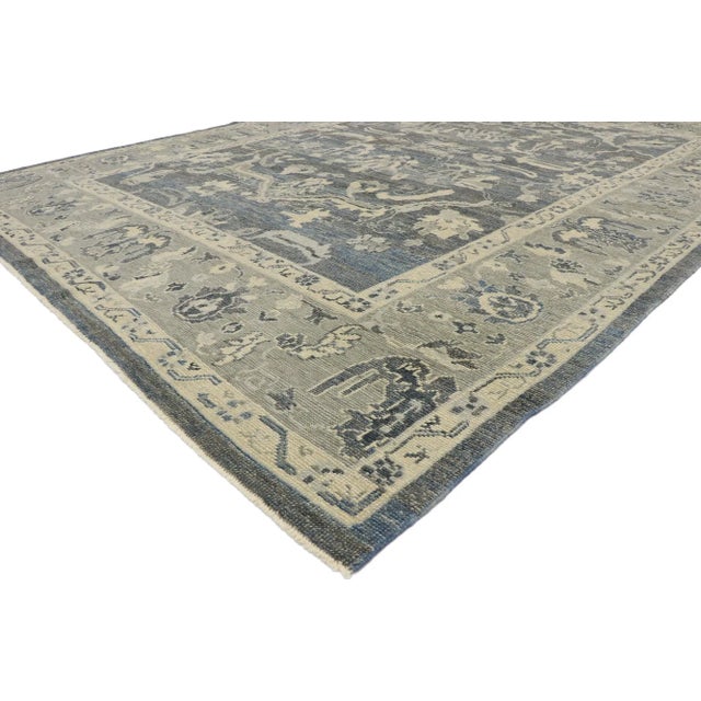 Turkish Oushak rug with Modern Baltic Coastal style. Blending elements from the modern world with a cool and tranquil...