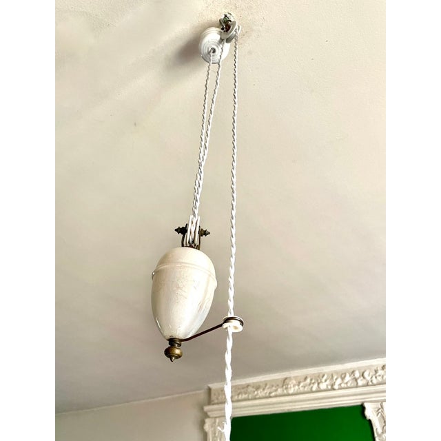 Opaline Corolla Pulley Suspension, 1890s For Sale - Image 9 of 15