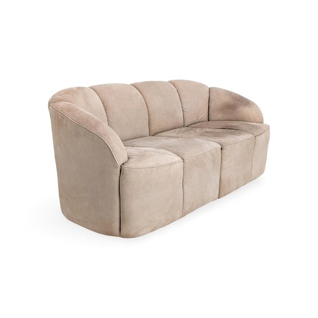 Mid-Century Modern Piccolino Two-Seater Suede Sofa from Walter Knoll For Sale - Image 3 of 12