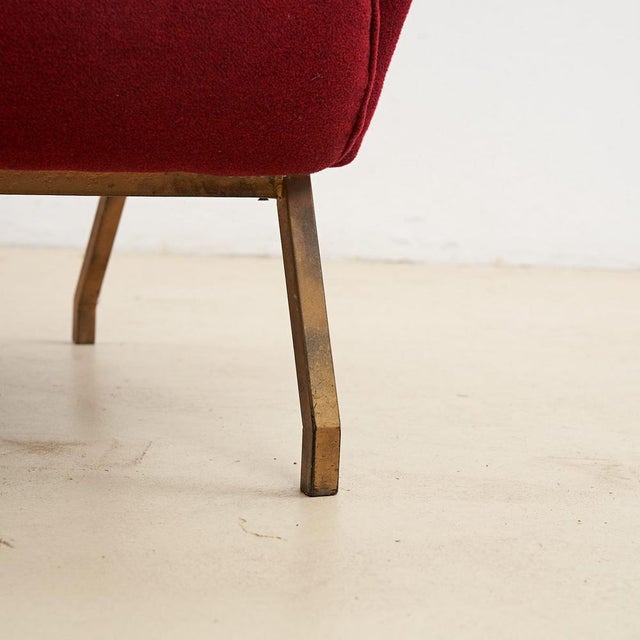Vintage Red Lounge Chair, 1950s For Sale - Image 3 of 6