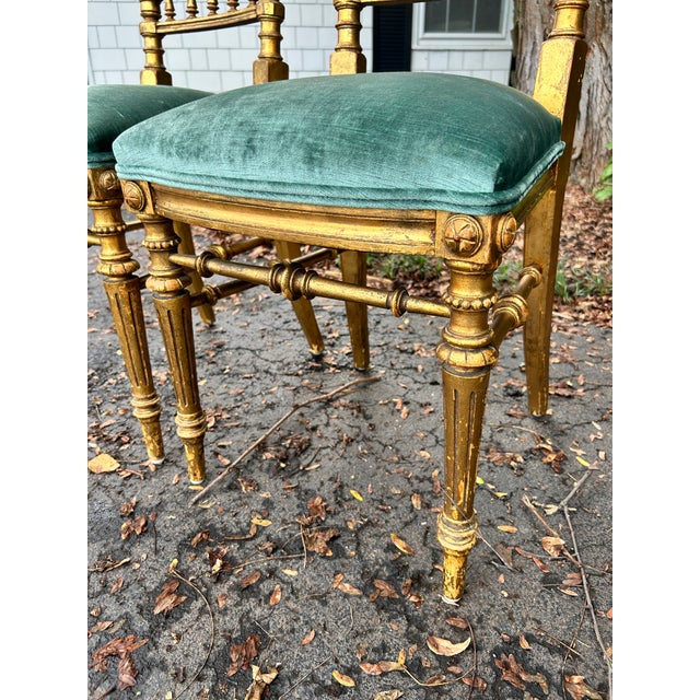 Pair of 19th Century French Giltwood Side Chairs For Sale - Image 4 of 11