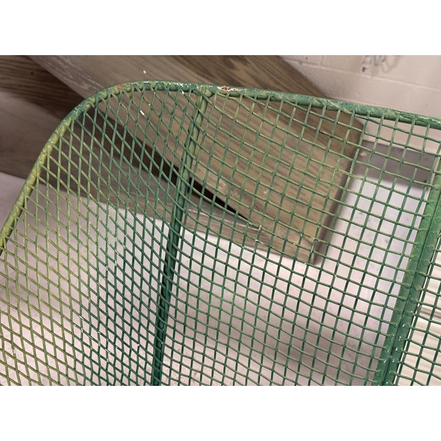 1960s Woodard Sculptura 3 Pieces Wire Set in Wonderful Green Faded Paint For Sale - Image 17 of 18
