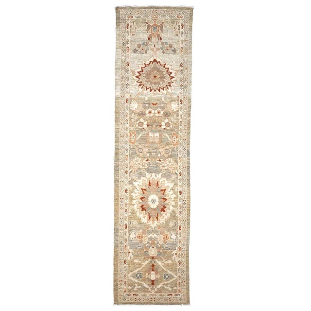 Condition: New Origin: Persia Design: Sultanabad Actual size: 3'1"x12'0" Thickness: 1/4" Color: Tan, Khaki, Slate, Rust,...