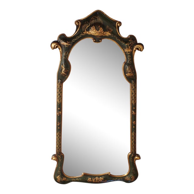 Vintage Chinoiserie Gilt & Lacquered Mirror Chairish