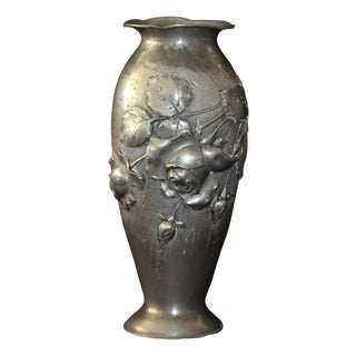 Flower Vase with Roses Decoration, 1920s For Sale