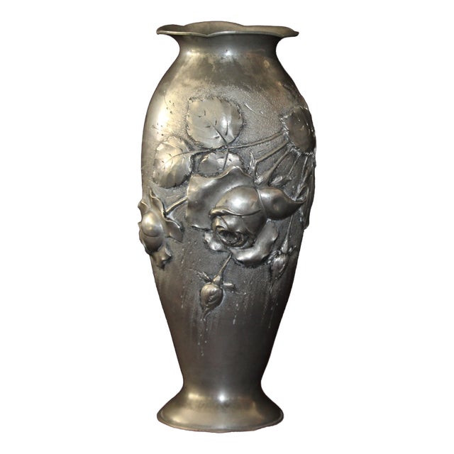 Flower Vase with Roses Decoration, 1920s For Sale