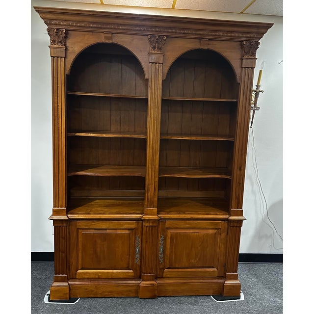 1990s 1990s Ethan Allen Legacy Double Arched Bookcase For Sale - Image 5 of 9