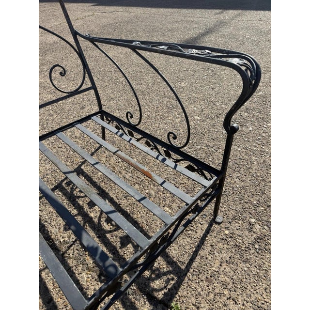 Vintage Salterini Style Wrought Iron Settee Loveseat by Florentine Craft Studio For Sale In Philadelphia - Image 6 of 17