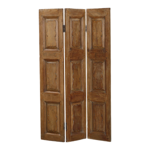 Vintage Indian Teakwood 3 Panel Screen