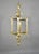 Large French Brass Lantern This large attractive Brass Lantern features an oblong glazed cage with scrolling C scrolls on...