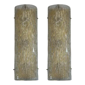 Set of Two Vintage Italian Murano Glass Sconces, C. 1970's