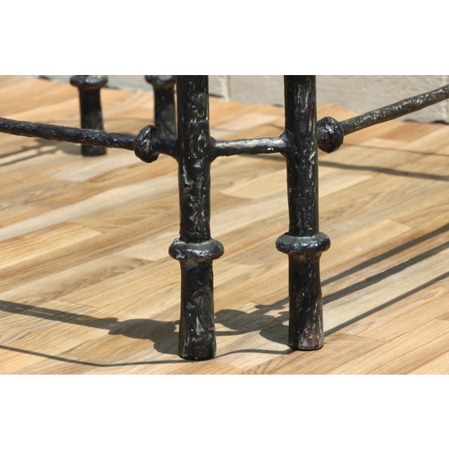 Vintage Giacometti Style Brutalist Sculptural Metal & Glass Coffee Table, 1970s For Sale - Image 18 of 18