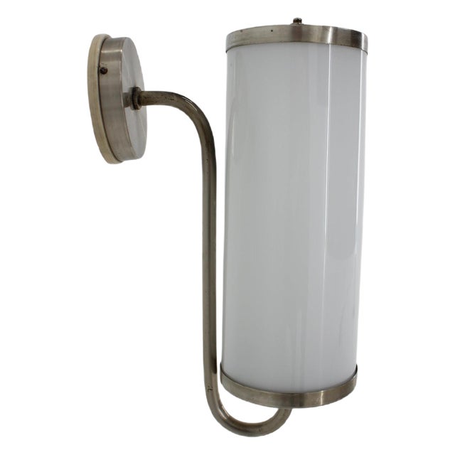 Bauhaus Chrome Wall Lamp, 1930s For Sale