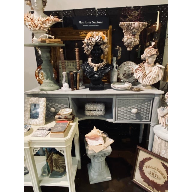 Late 20th Century Vintage White Shell-Encrusted Box For Sale - Image 5 of 12