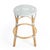 Spritely Home Accent Furniture Tobias 24 in. Seat Height Round Rattan Backless Counter Stool, White/Sky Blue Dot / Natural Rattan Frame For Sale - Image 4 of 9