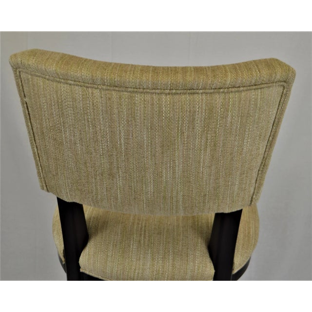 Contemporary Counter Stool With Espresso Wood Frame and Linen Blend Weave Fabric For Sale In Buffalo - Image 6 of 8
