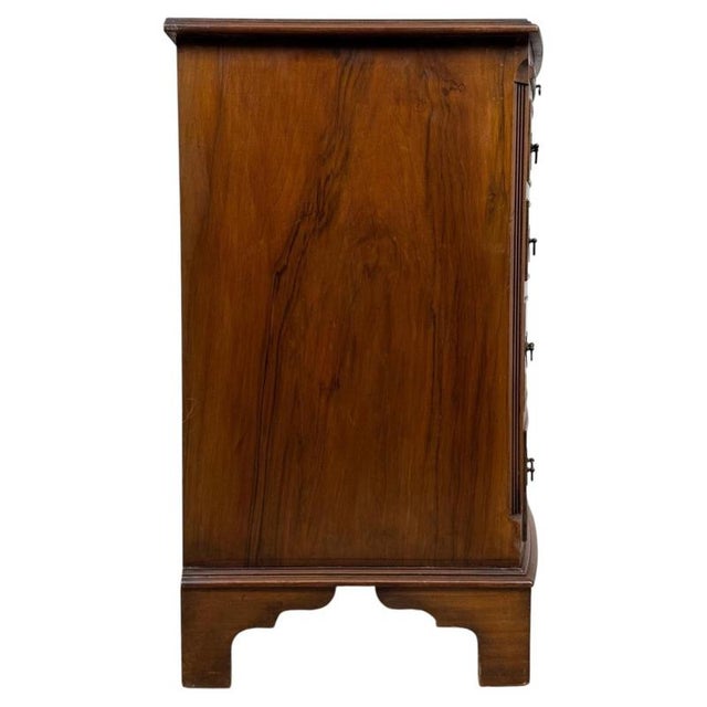 Gold 20th Century English Bow-Front Burr Walnut Chest of Drawers For Sale - Image 8 of 13