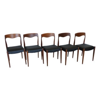 Scandinavian Chairs in the style of Niels Otto Møller, 1960s, Set of 5 For Sale
